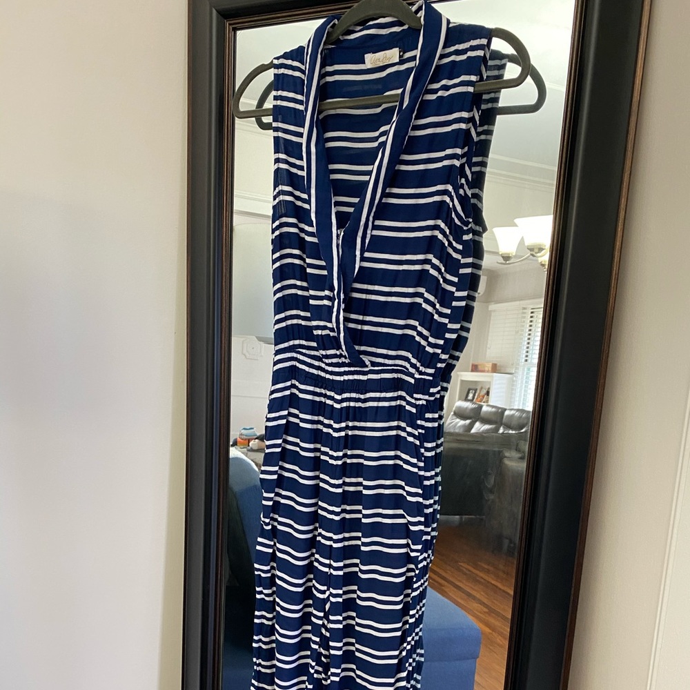 Ava Sky Navy Blue & White Striped Jumper